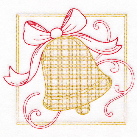 Retro Gingham Christmas Bell