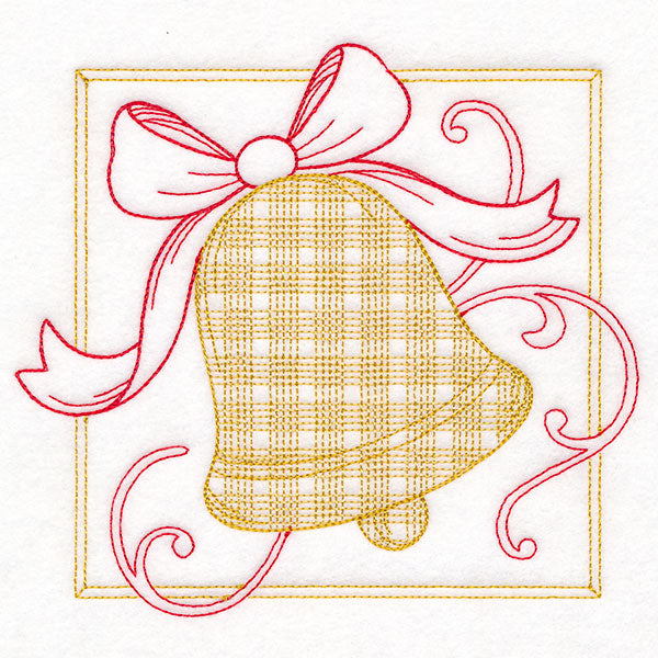 Retro Gingham Christmas Bell