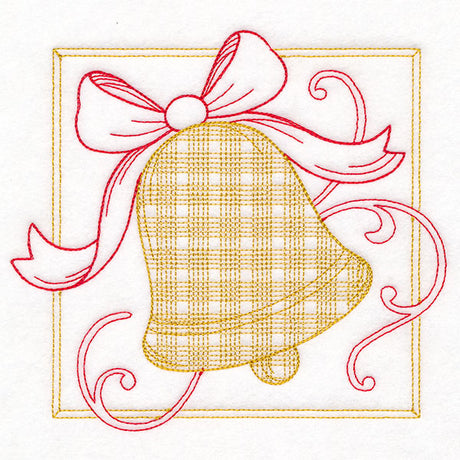 Retro Gingham Christmas Bell