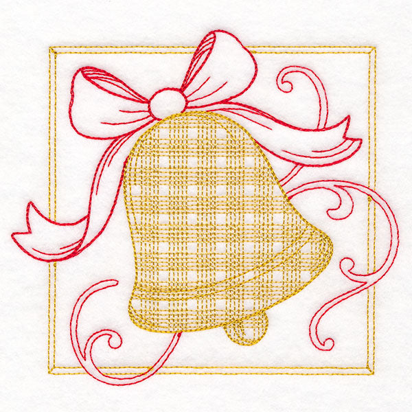 Retro Gingham Christmas Bell