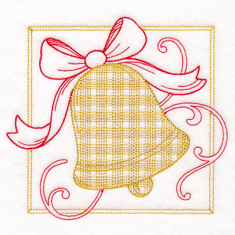 Retro Gingham Christmas Bell