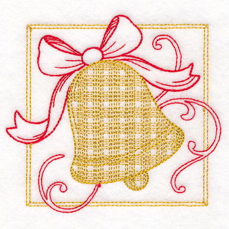 Retro Gingham Christmas Bell