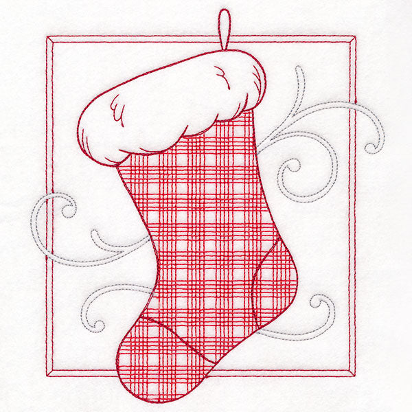 Retro Gingham Christmas Stocking