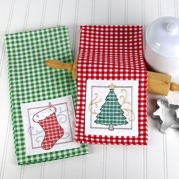 Retro Gingham Christmas Stocking