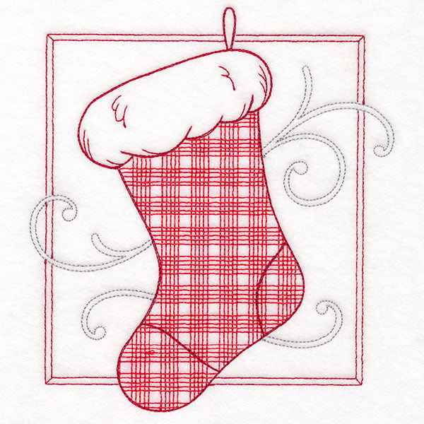 Retro Gingham Christmas Stocking