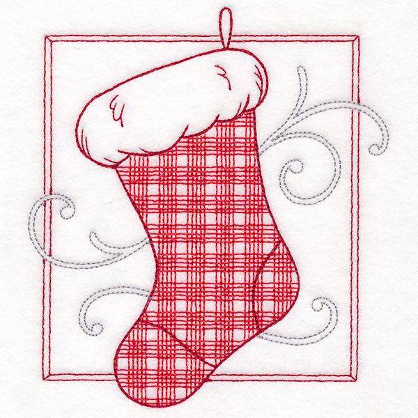 Retro Gingham Christmas Stocking