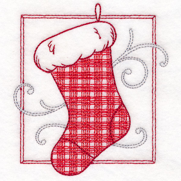 Retro Gingham Christmas Stocking