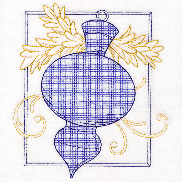 Retro Gingham Christmas Ornament