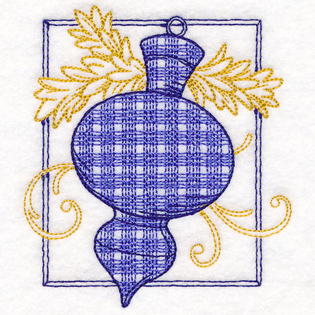 Retro Gingham Christmas Ornament