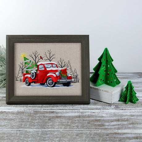Classic Christmas Retro Truck Scene
