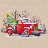 Classic Christmas Retro Truck Scene