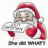 She Did What? Naughty List Santa