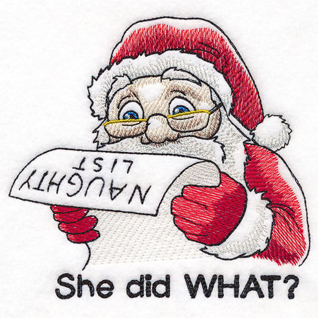 She Did What? Naughty List Santa