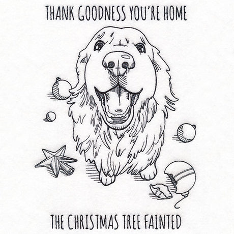 The Christmas Tree Fainted Golden Retriever