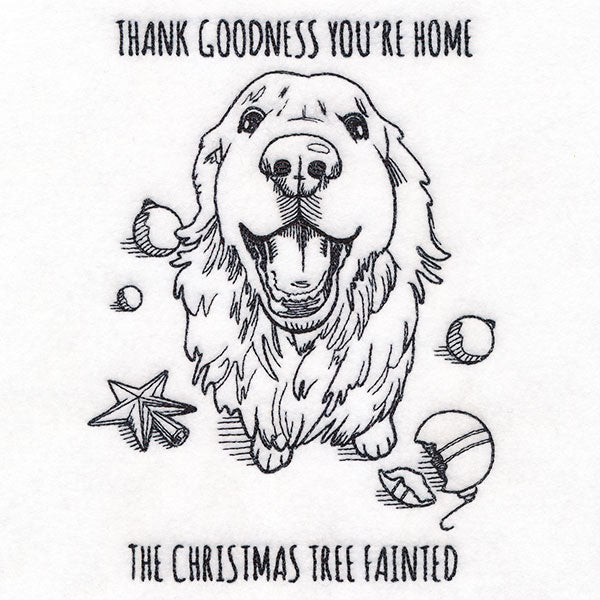 The Christmas Tree Fainted Golden Retriever