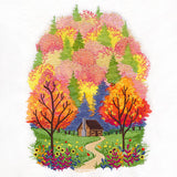 Fall in the Forest Cabin Scene