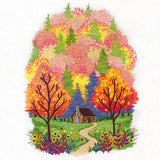 Fall in the Forest Cabin Scene
