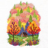 Fall in the Forest Cabin Scene