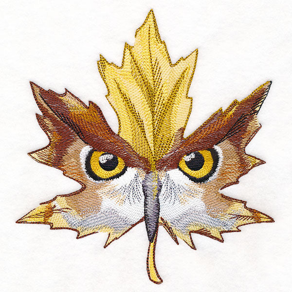 Autumn Maple Leaf Owl Silhouette