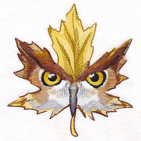 Autumn Maple Leaf Owl Silhouette