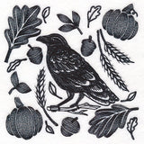 Raven in Fall Flourishes Square