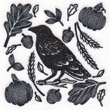 Raven in Fall Flourishes Square