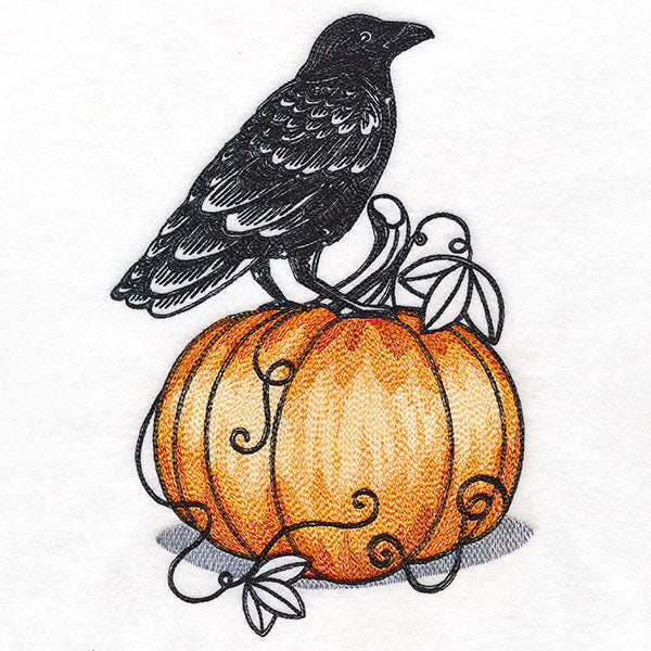 Autumn's Raven and Pumpkin