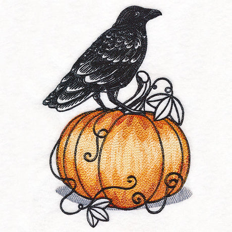 Autumn's Raven and Pumpkin