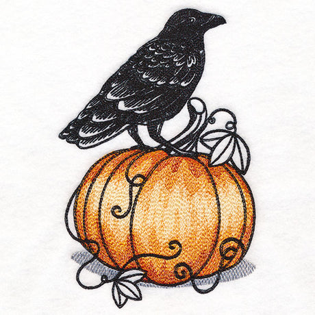 Autumn's Raven and Pumpkin