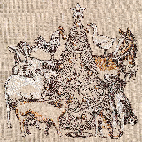 Trim the Christmas Tree Farm Animals Etching