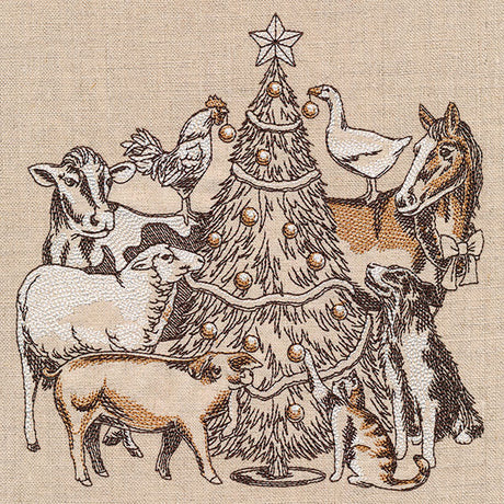 Trim the Christmas Tree Farm Animals Etching