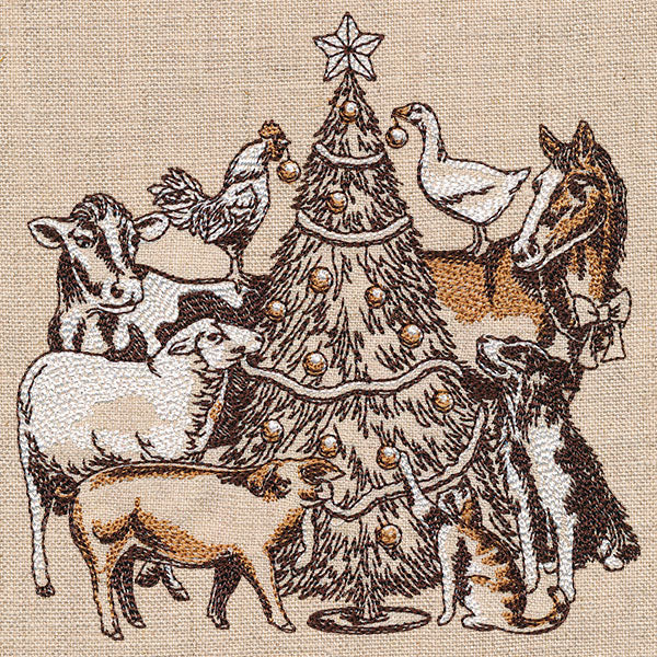Trim the Christmas Tree Farm Animals Etching