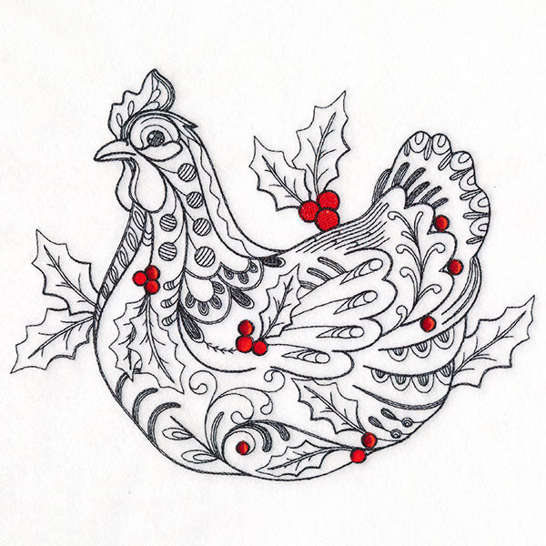 Doodle Treasures - Christmas Hen