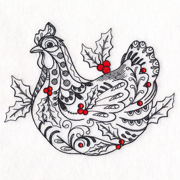 Doodle Treasures - Christmas Hen