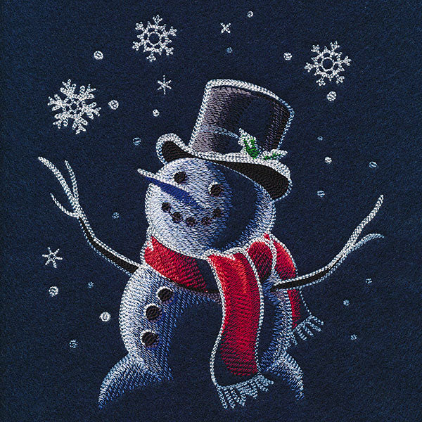 Moonlit Snowfall Snowman