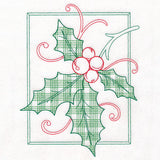 Retro Gingham Christmas Holly