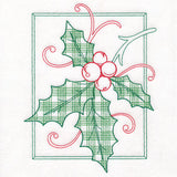 Retro Gingham Christmas Holly