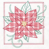 Retro Gingham Christmas Poinsettia