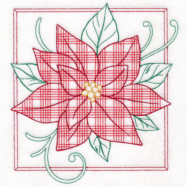 Retro Gingham Christmas Poinsettia