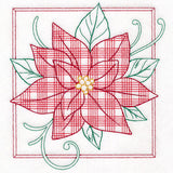 Retro Gingham Christmas Poinsettia
