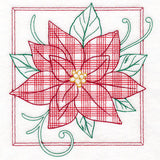 Retro Gingham Christmas Poinsettia