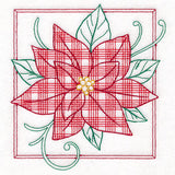Retro Gingham Christmas Poinsettia