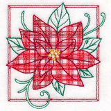 Retro Gingham Christmas Poinsettia