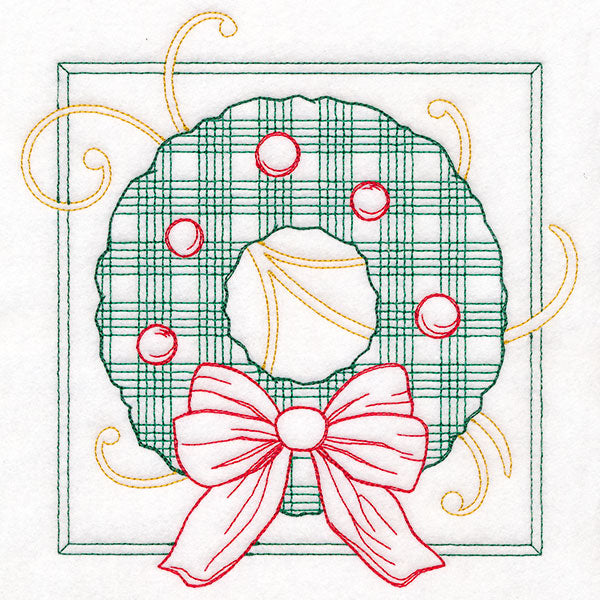 Retro Gingham Christmas Wreath