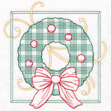 Retro Gingham Christmas Wreath