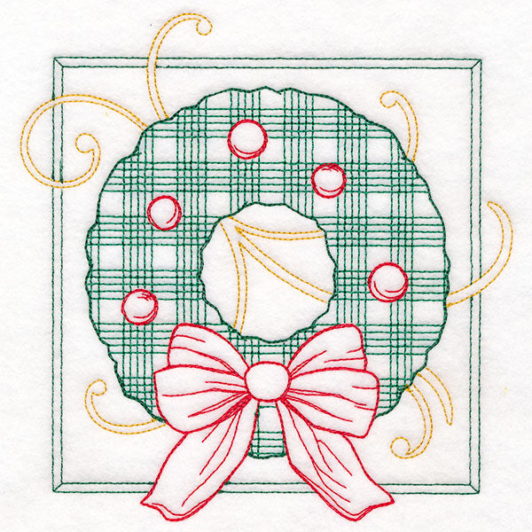 Retro Gingham Christmas Wreath