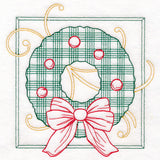 Retro Gingham Christmas Wreath