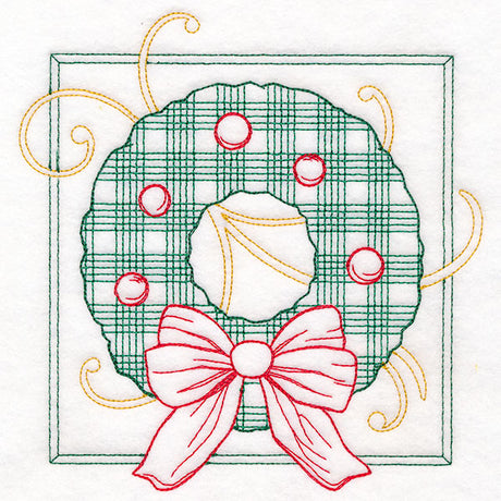 Retro Gingham Christmas Wreath