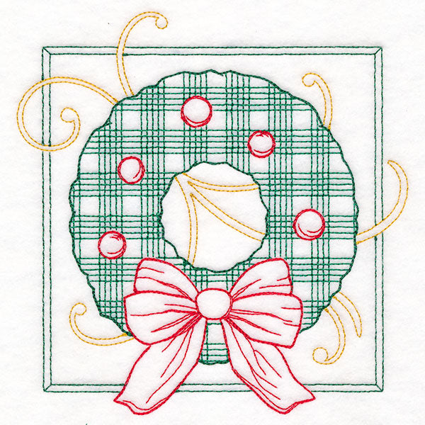 Retro Gingham Christmas Wreath