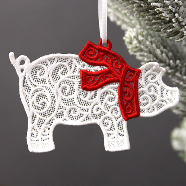 Country Christmas Treasures - Pig (Lace)